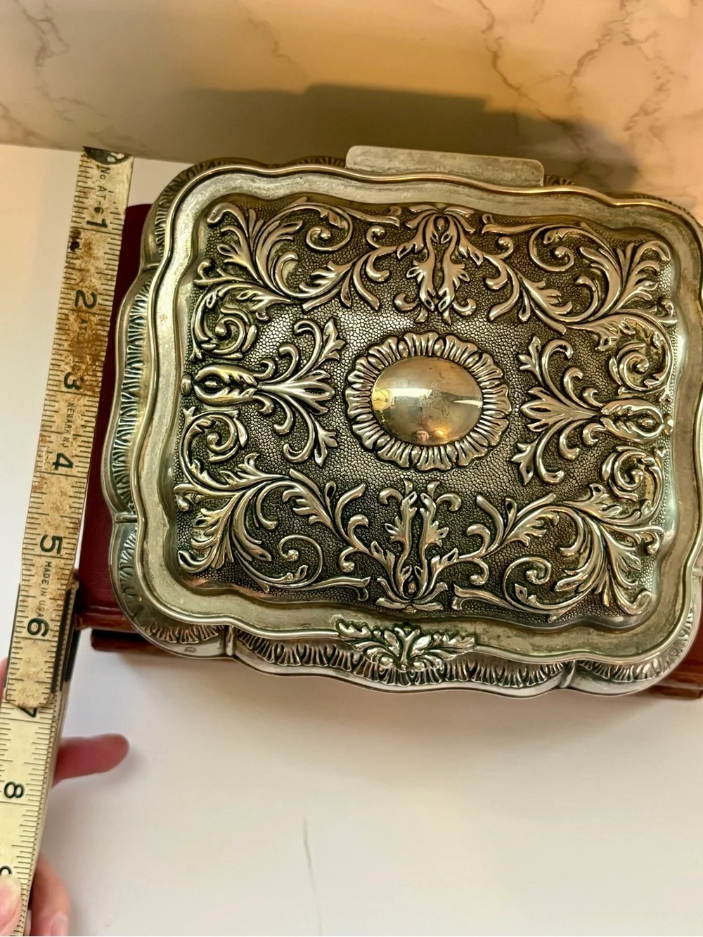 Vintage Godinger Silver Plated Embossed Jewelry Box